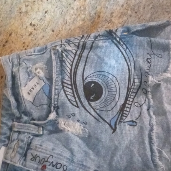 Zara graphic denim shorts - Picture 4 of 11